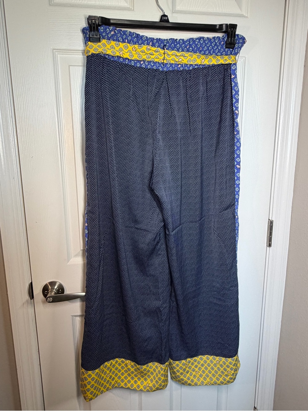 aerie Navy Wide-Leg Pants with Blue & Yellow Trim - Picture 2 of 11